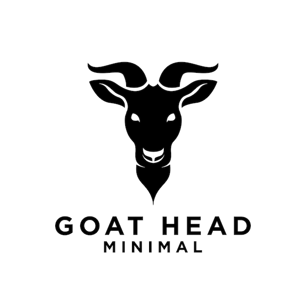 Goat Head logo icon design illustration