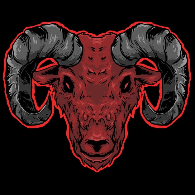 goat head  logo mascot