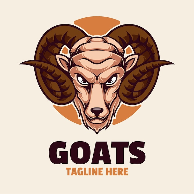 Goat Head Mascot Logo Template