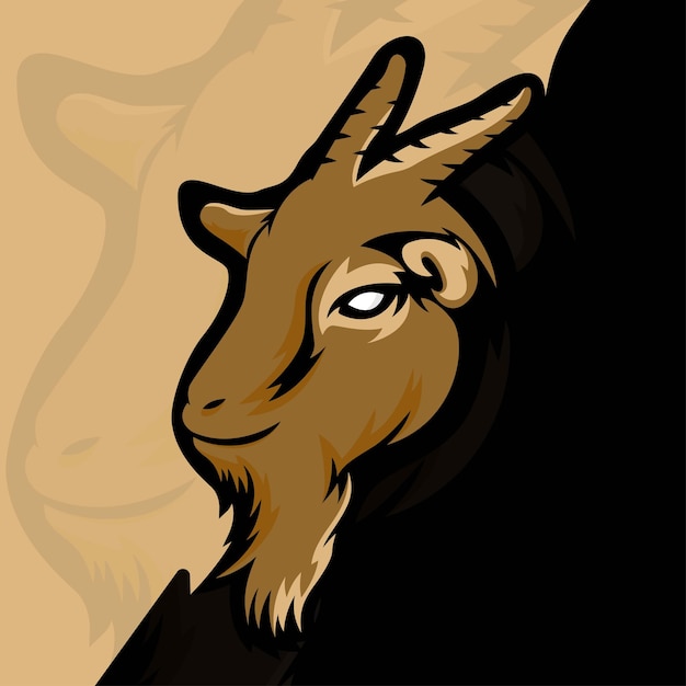 Goat head mascot vector illustration