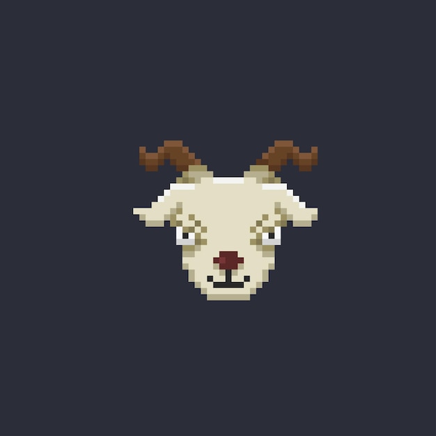 goat head in pixel art style