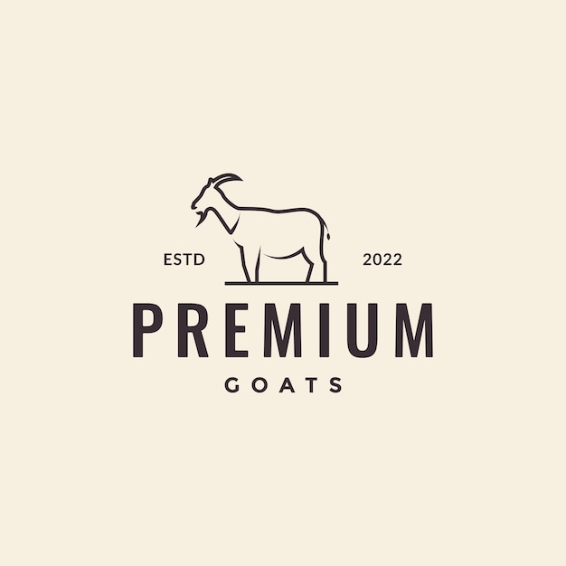 Goat hipster vintage logo design