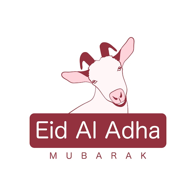 Goat illustration eid al adha mubarak design