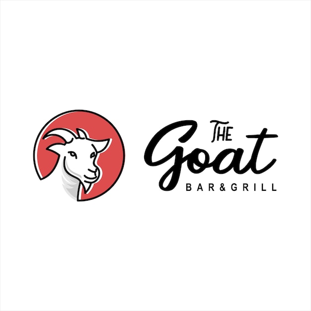 Goat Logo Animal Face Cartoon Vector