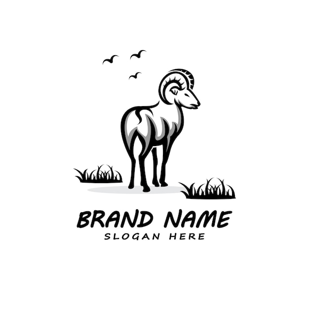 Goat logo design modern vector template logo illustration goat animal logo wildlife outdoor