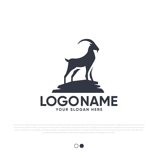 Goat logo design premium vector