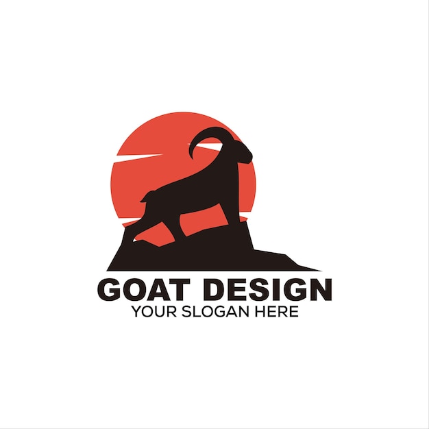 goat logo design vector template