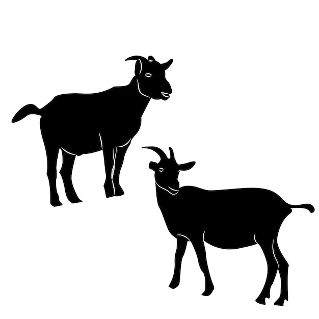 Goat Royalty Silhouette Design Vector Stock Image