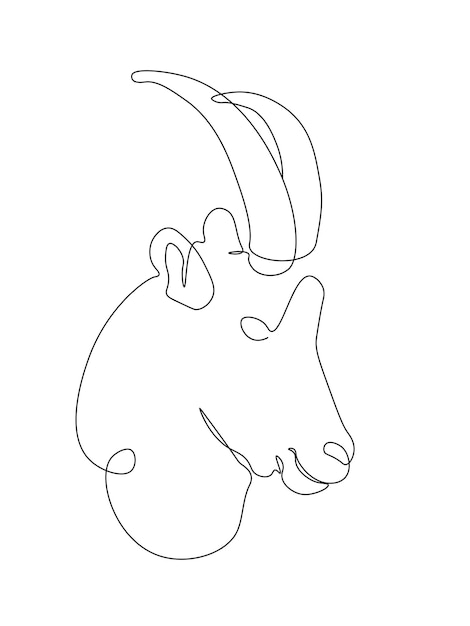 Vector goat's head aesthetic scribble art to make your beautiful wall