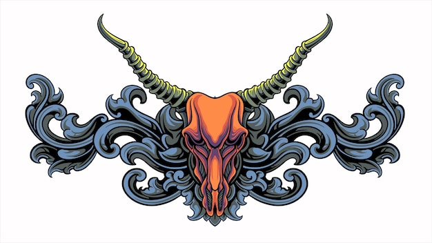 goat's head satanic vector design, editable color