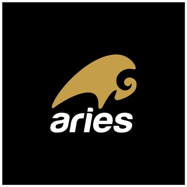 Goat Sheep Horn, Aries Bighorn Ram Silhouette logo design inspiration