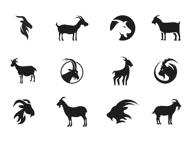 Goat silhouette goat logo goat icon symbol vector illustration