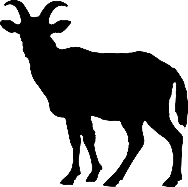 Goat Silhouette illustration Vector White Background