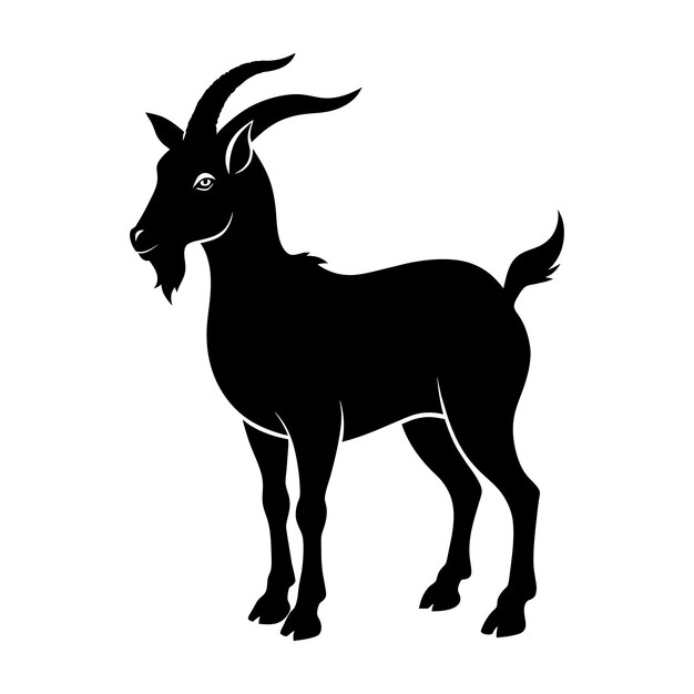 Vector a goat silhouette on white background