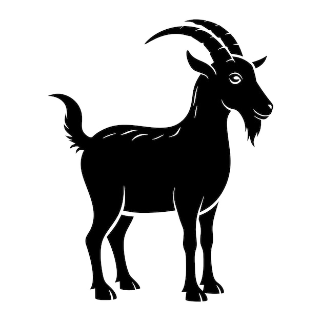 Vector a goat silhouette on white background