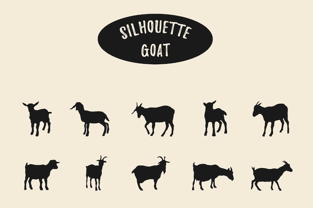 Goat silhouettes Goat vector silhouette