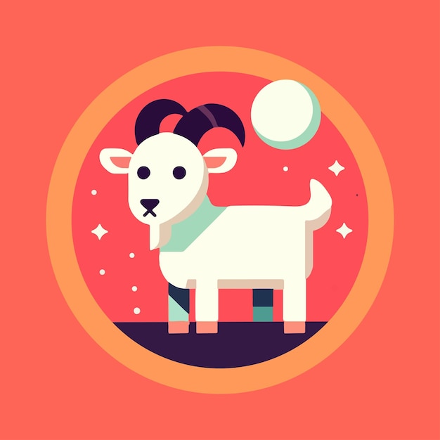 Goat Simple Vector Illustration Design