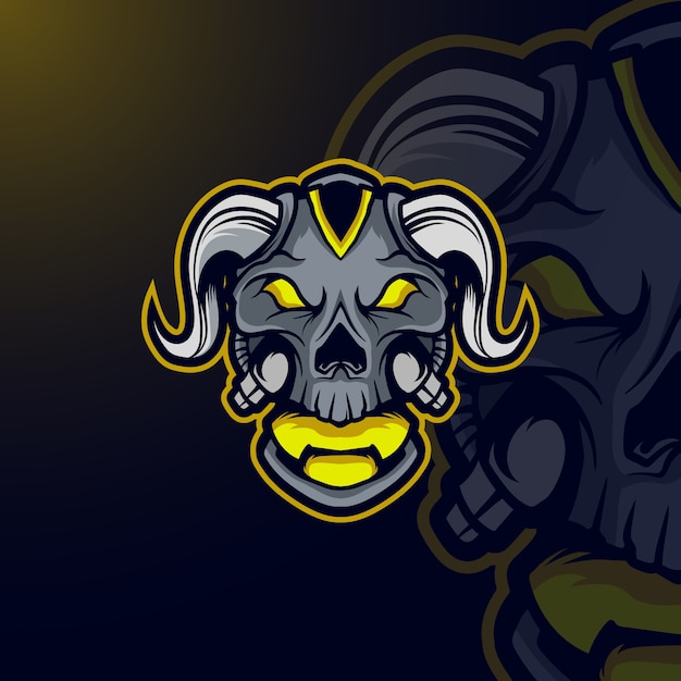 GOAT SKULL MASCOT LOGO E-SPORT