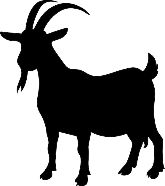 Goat vector silhouette illustration black color