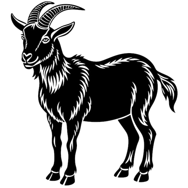 goatvectorsilhouettewithwhitebackground