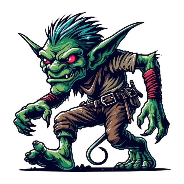 Goblin orc vector character illustration mythical fantasy horror monster design template