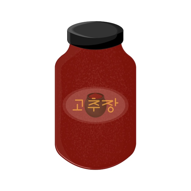 Gochujang on a jar vector illustration logo