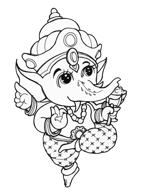 God Ganesha, the Indian God of Success. Drawing And Illustrated by ArtByUncle 5.