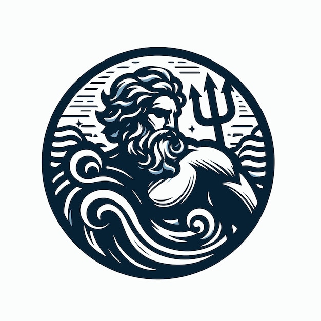 Vector god poseidon logo