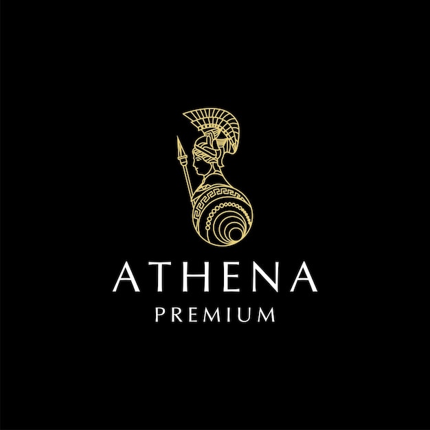 Goddess athena logo design icon template