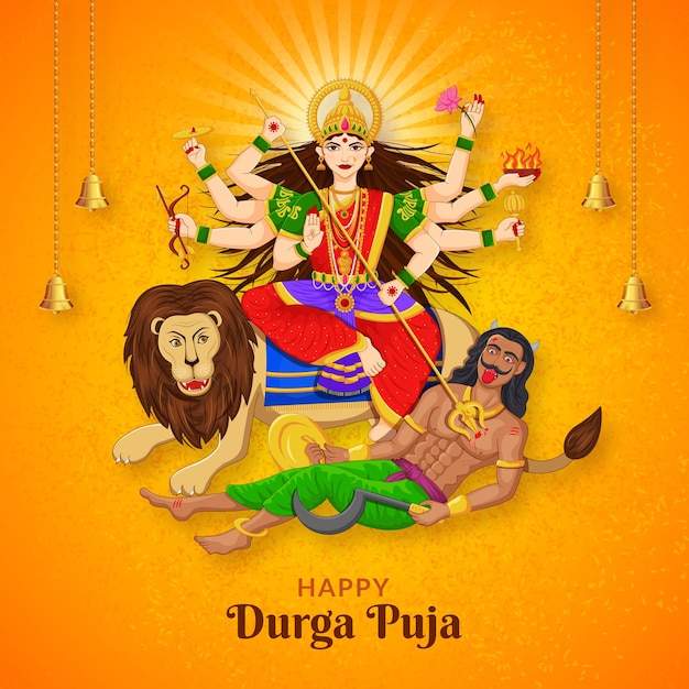 Goddess Durga Happy Navratri and Durga puja