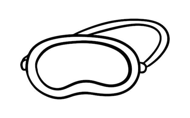 Goggles for swimming doodle line cartoon coloring book