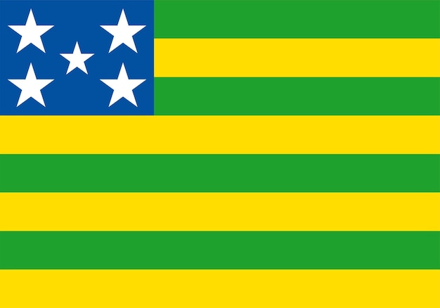 Goias Flag state of Brazil Vector Illustration