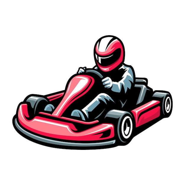 gokart sport automotive illustration logo vector