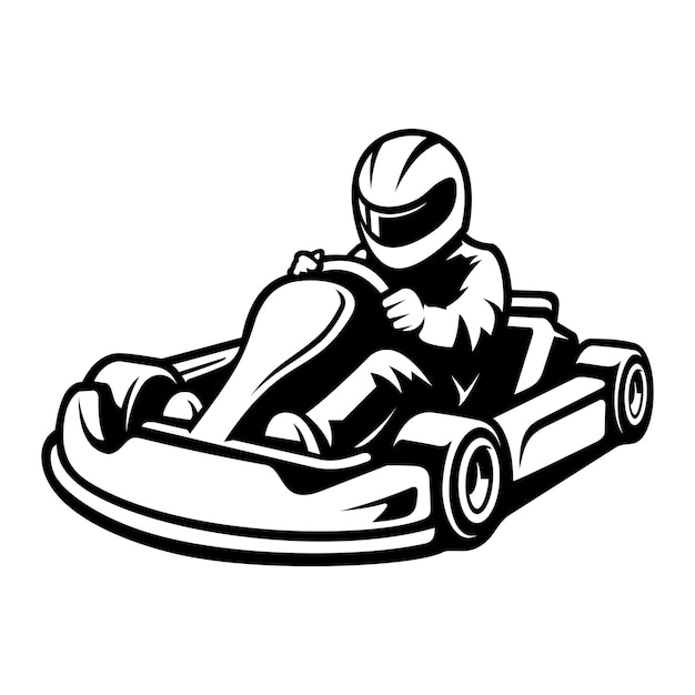 gokart sport automotive illustration logo vector