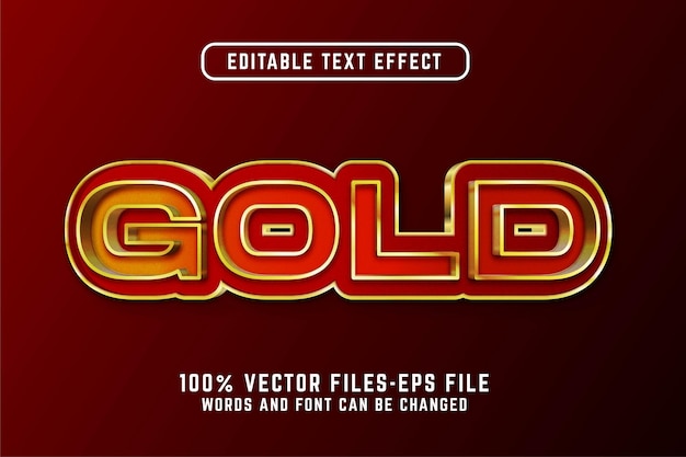 Gold 3d editable text effect premium vectors