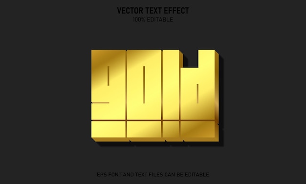 Vector gold 3d editable text effect