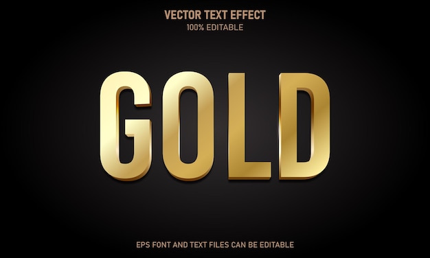 Gold 3d editable text effect