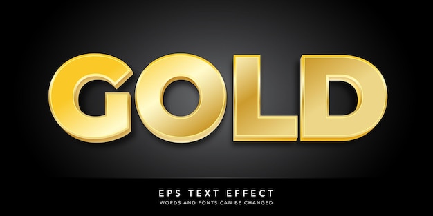 gold 3d editable text effect