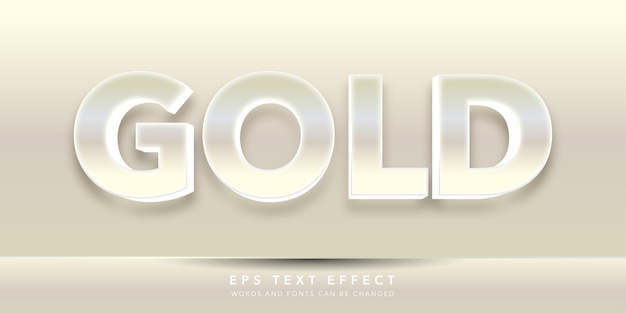 gold 3d editable text effect