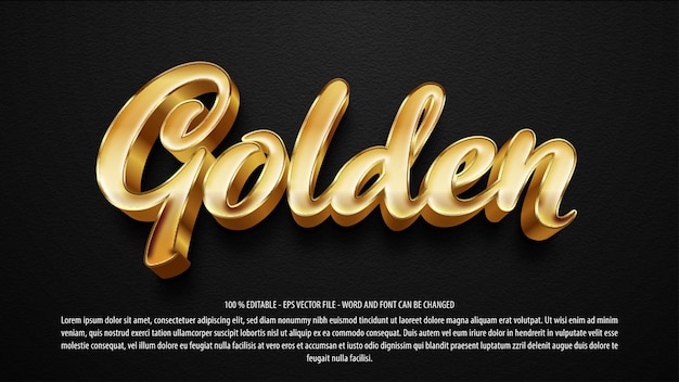 Gold 3d style editable text effect