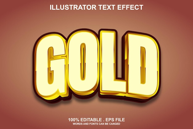 gold 3d text effect editable