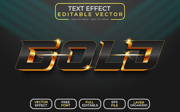 Gold 3D Text Effect EPS Vector File