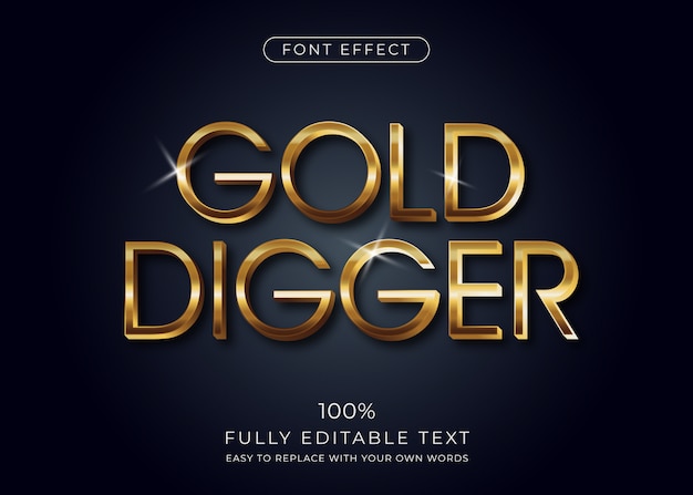 Gold 3d text effect,  font style