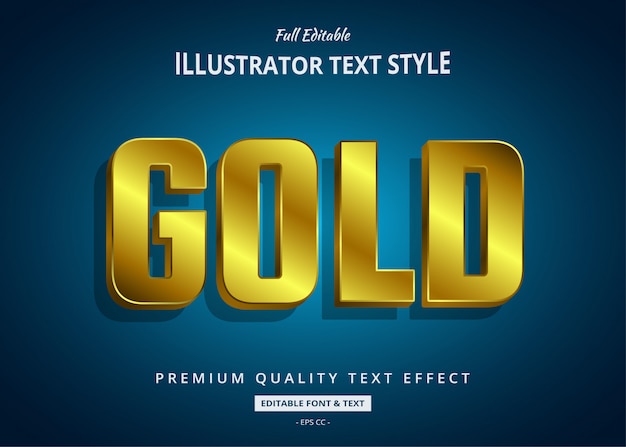 Gold 3d Text Style Effect