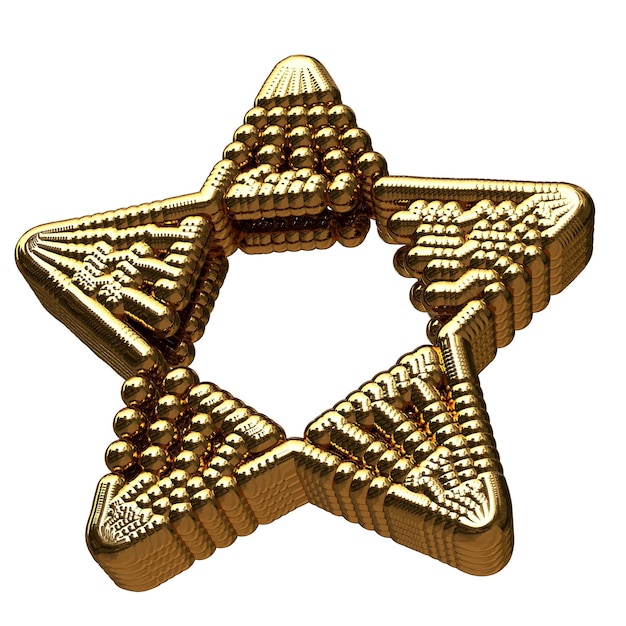 Gold 3v star made of spheres