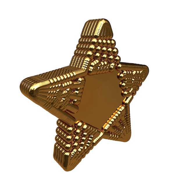 Gold 3v star made of spheres