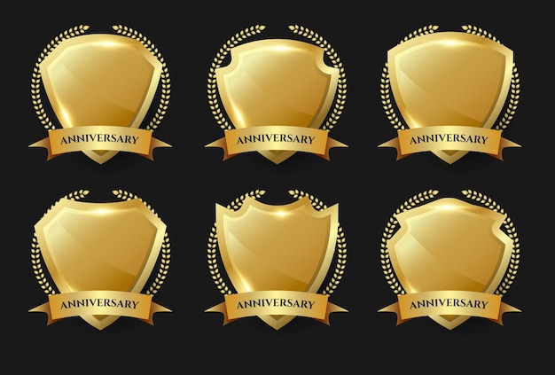 Gold anniversary logo, emblem or badge collection