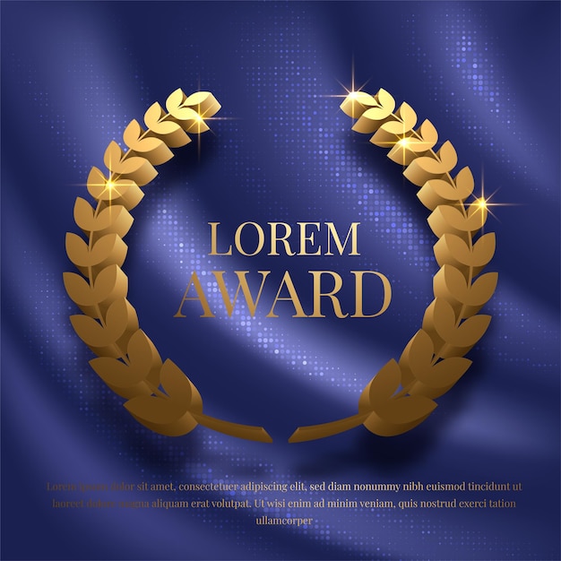 Gold award laurel wreath. Vector illustration