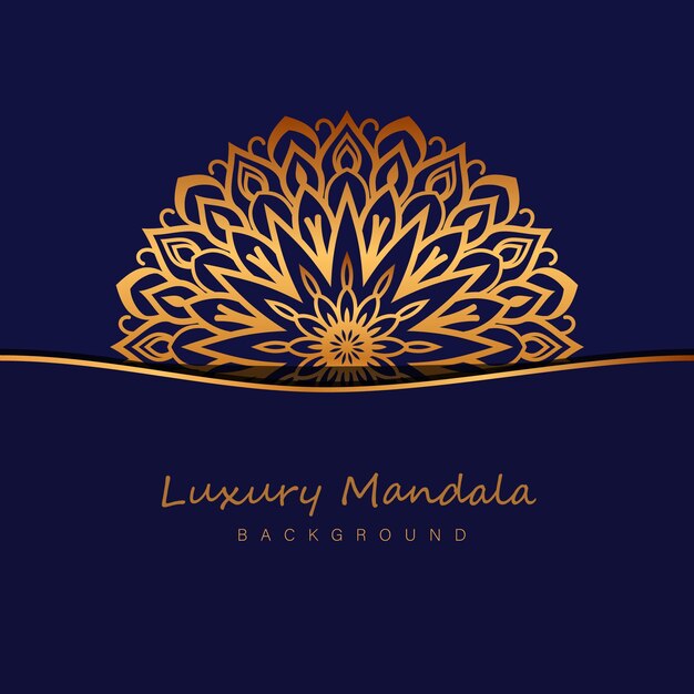 Gold background mandala Free Vector