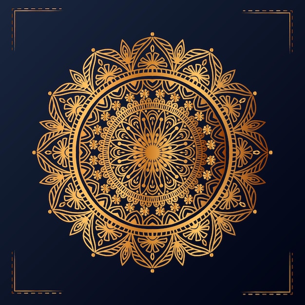 Gold background with mandala design